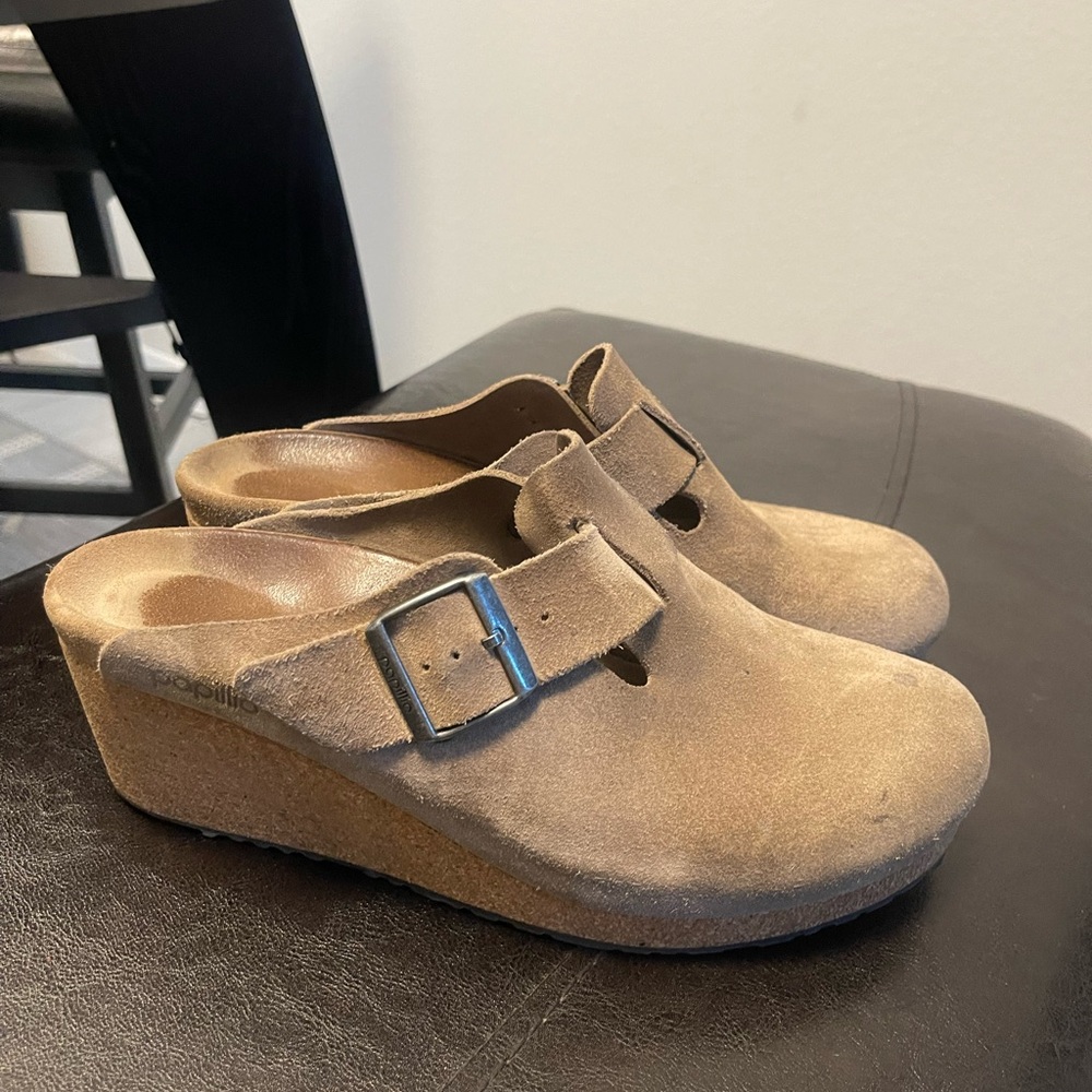 Papillio By Birkenstock Fanny Wedge Suede Leather Shoes 41